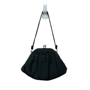 Garay Purse Clutch Inner Attached Coin Purse Black Wrist Hand Strap Snap Closure